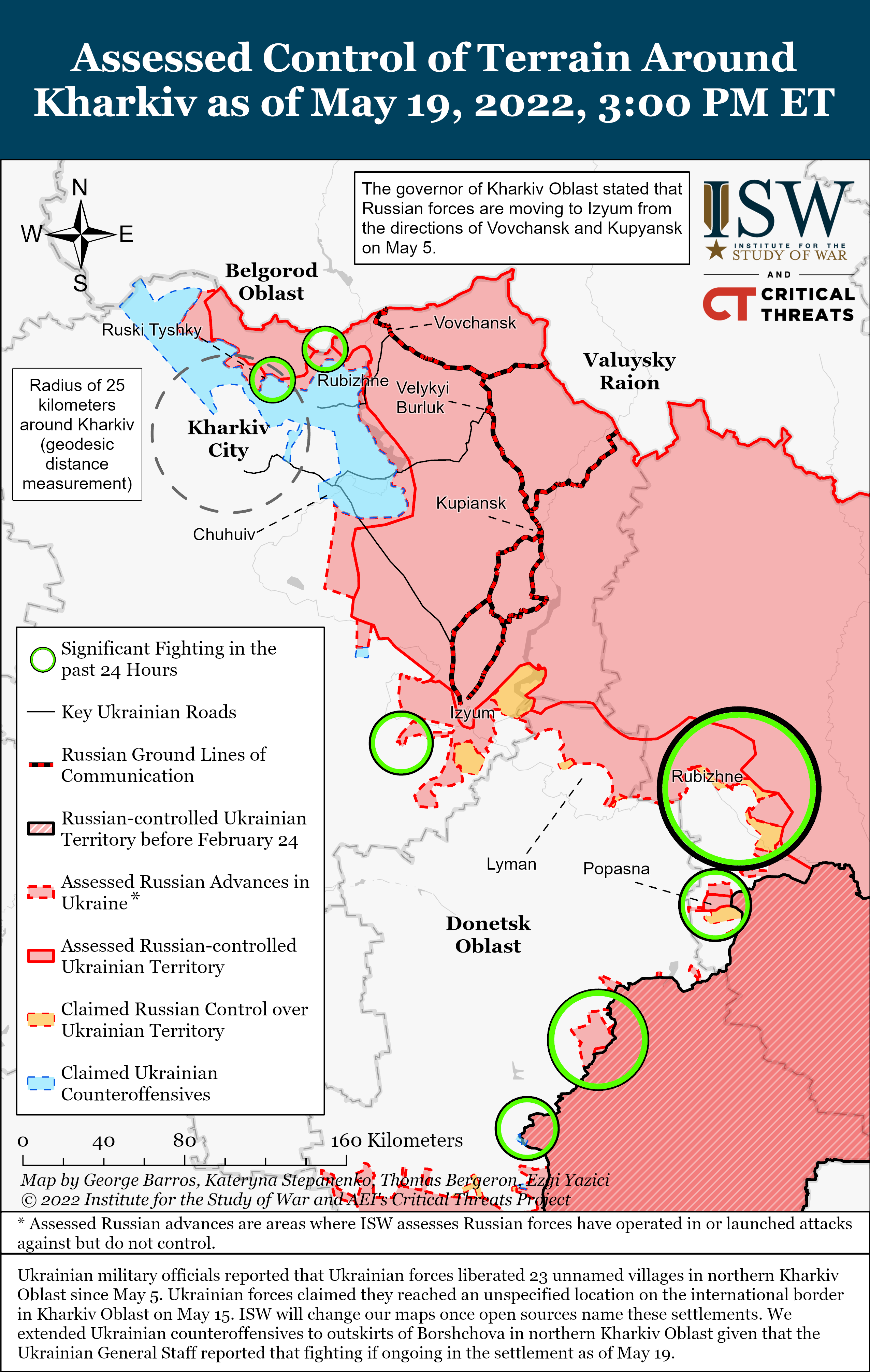 Wie ist der aktuelle Stand (19.05.22) der russischen Truppen in der Ukraine?